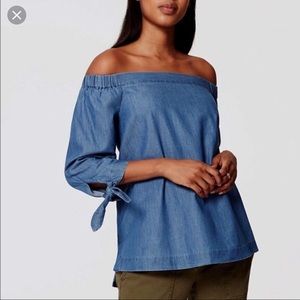 Loft Off Shoulder Chambray Top